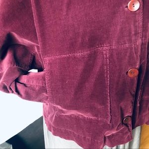 Burgundy boxy fine whales cord jacket